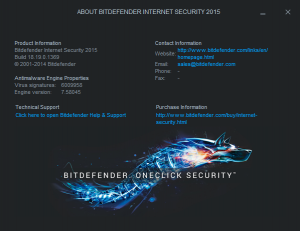 About Bitdefender Screenshot showing program version information About Bitdefender Screenshot showing program version information
