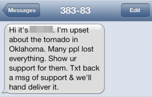 text preying caregivers message